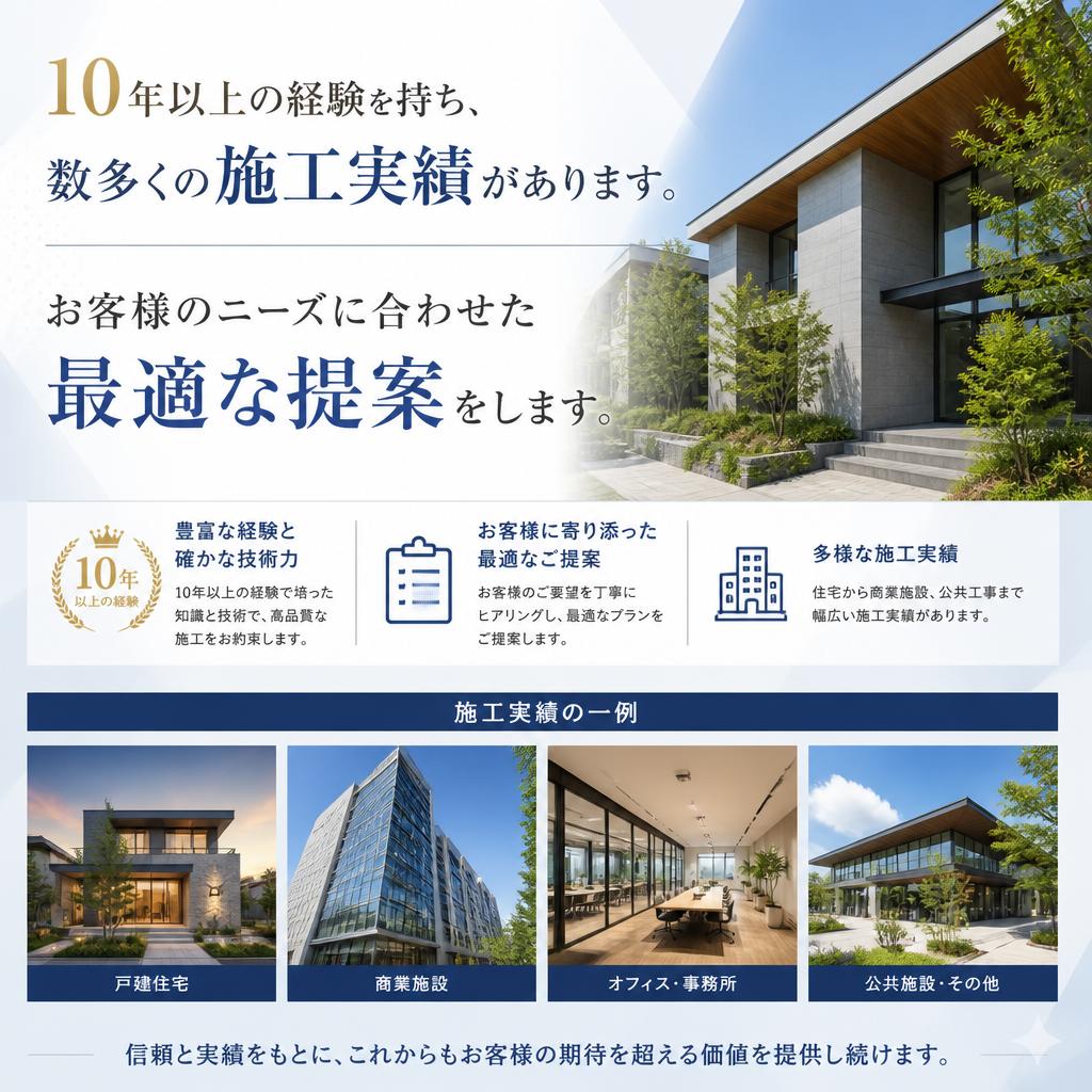 豊富な施工実績と確かな技術